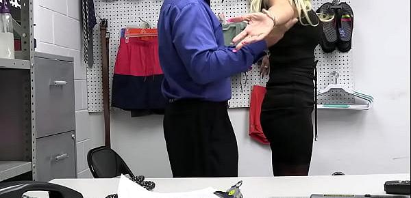  Security officer teaching the milf shoplifter her lesson